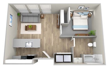 Open 1 Bedroom 309 floor plan